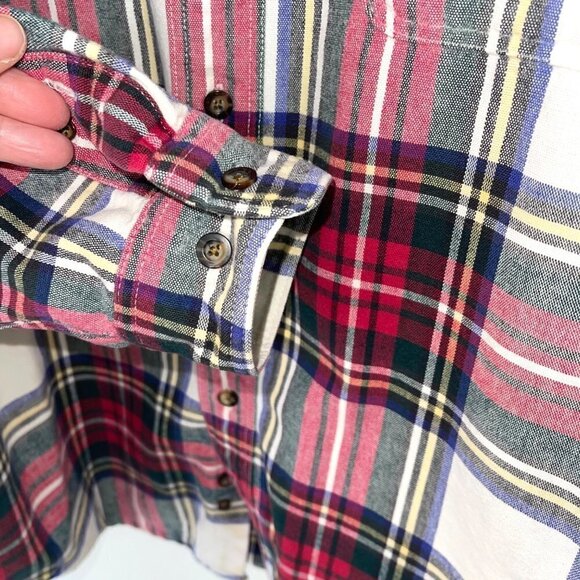 Eddie Bauer Legends Shirt Mens Size XL Plaid Flannel Cotton Button Front Pockets - Picture 8 of 12